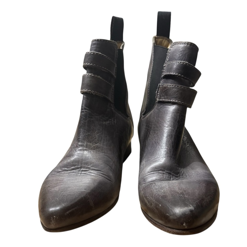 BED STU Ravine Distressed Leather Ankle Boots in Gray Size 7.5 - QUIET LUXURY!!! - Picture 5 of 13